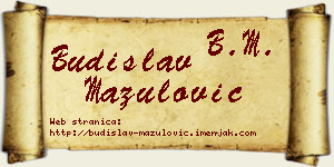 Budislav Mazulović vizit kartica